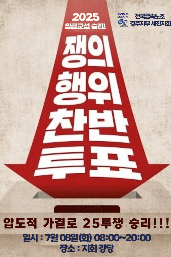 2025년 쟁의행위 찬반투표 일정공지